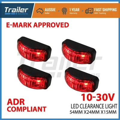 $26.95 • Buy 4 X Led Clearance Lights Side Marker Lamp Red Trailer Truck Caravan Multi Volt
