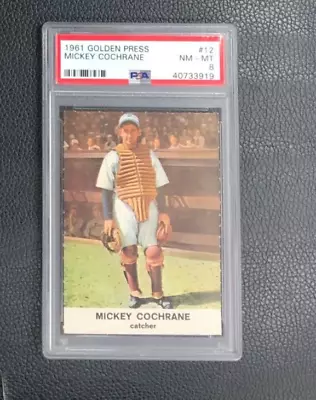 Mickey Cochrane 1961 Golden Press #12 PSA 8 NM-MT • $25