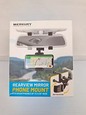 Merkury Innovations Car Rearview Mirror Phone Mount Black - 360° Rotation  • $9.95