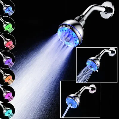 $13.99 • Buy Change RGB Shower Head 7 Colorful LED Light Water Bath Bathroom L Filtration US
