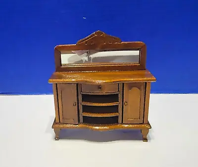 Vintage Dollhouse Dining Buffet With Mirror Miniature Dining Room • $20