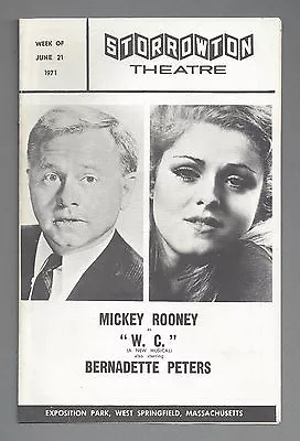 Mickey Rooney  W.C.  (Fields) Bernadette Peters / June 1971 FLOP Tryout Playbill • $39.99