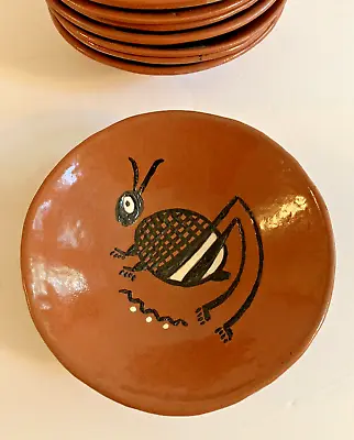 (1) VTG Mimbres Design Handmade Terracotta Clay Pottery Grasshopper Bowl 6.25  • $14.99