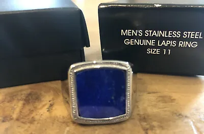 Avon Mens Stainless Steel Lapis Ring Size 11 New In Gift Box • $6.99