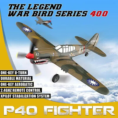 Volantex P40 2.4G Fighter RC Airplane 4CH 3D/6G 395mm Remote Aerobatic Plane Toy • $99.24