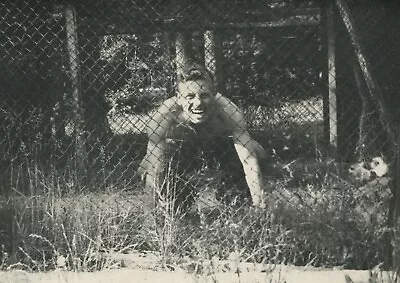 Vintage Photo SHIRTLESS MUSCULAR MAN IN CAGE Gay Int • $9.99