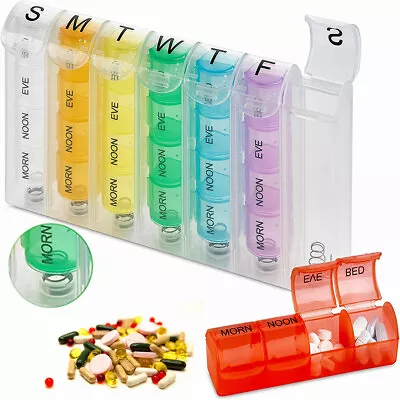 Weekly Pill Box Medicine Case Organizer Container Dispenser Tablet Day Storage • $6.99