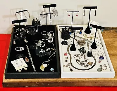 Sterling Silver Jewelry Lot-Rings Necklaces Earrings-Vintage &Not-45 Piece Total • $62