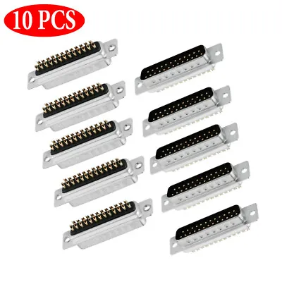 10x D-SUB 25-Pin DB25 Male Assembly Solder Type Plug Connector Cup Socket • $11.99