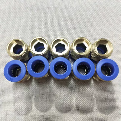 10PC 3/8  OD Tube X 1/4  NPT Pneumatic Fitting Push To Connect Air Fitting #SH • $12.79