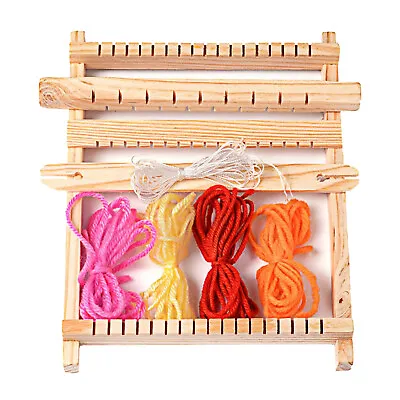 Weaving Loom Kit Looms Wooden Tapestry Hand-Knitted Machine DIY Woven Set • £13.42