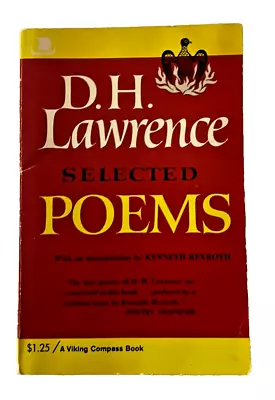 D H Lawrence: Selected Poems (A Viking Compass Book) 1959 Ed. - Paperback - VG • $6.95