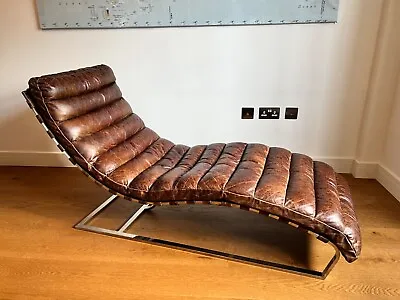 £300 • Buy John Lewis Halo Brown Leather Chaise Longue. 