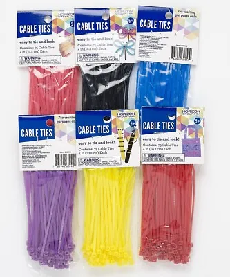 4  Cable Ties Zip Tie 4 Inch ~ 6 Different Colors Or Mix  Nylon Qty 75 100 450 • $12.29