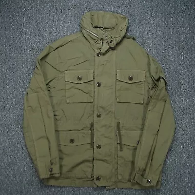 J Crew Jacket Mens Large Green Military Field Chore Full Zip Button Hooded • $99.80