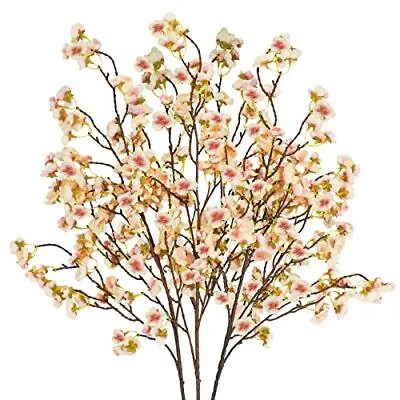 3PCS Silk Cherry Blossom Branches 40.5in Artificial Cherry Blossom Flowers Lo... • $31.42