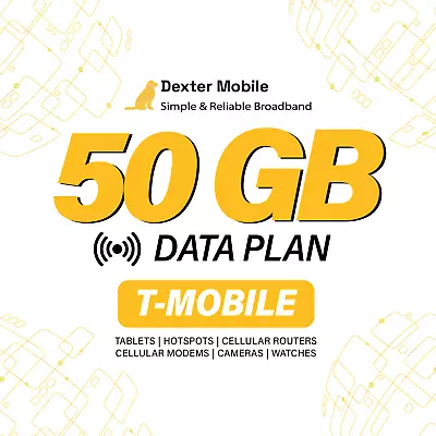 50GB Data Plan On T-Mobile Network With SIM | Tablet | Hotspot | Router & More • $45