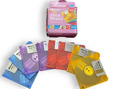 Vintage Memorex 2HD 3.5  Floppy Disks PC Formatted Cool Discs RARE! Open 8 Count • $8