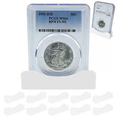 (10) Coin Slab Holders Display Stand PCGS NGC Case Storage Box Plastic Set ICG • $9.95