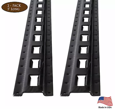 2 Pk 5' Black Powder Coated Vertical E-Track Steel For Cargo - Made In USA • $54.99