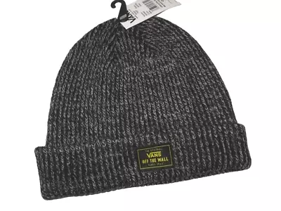 BNWT  VANS  Ribbed Cuff Bruckner Beanie Hat  Fleckled Grey Black • £15.29