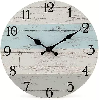 Silent Non-Ticking Wooden Decorative Round Wall Clock Quality Quartz Battery • $17.87