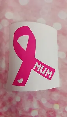 Personalised Breast Cancer Ribbon Car Window Wall Decal Sticker Dark Pink  • £1.90