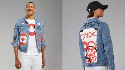$400 • Buy LEVIS L New 2020 Team Canada Tokyo Olympics Closing Ceremony Jean Jacket Unisex
