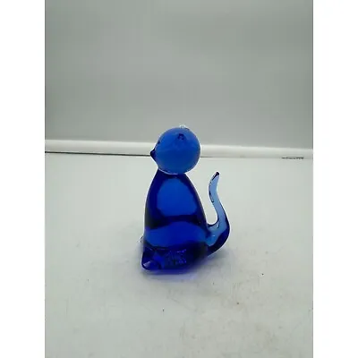 Legends Of Murano Cobalt Blue Crystal Cat FigurineTaiwan • $28