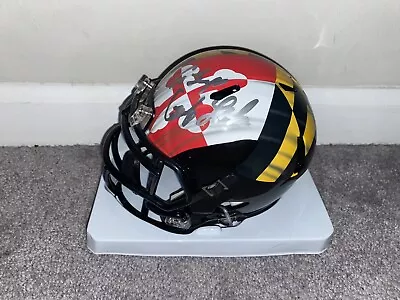 Mike Locksley Signed Maryland Terps Terrapins Flag Football Mini Helmet Coa • $106.94