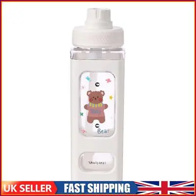 Water Bottle 23.6 Oz Large Capacity Bottle Straw & Lovely Sticker (White) • £7.69