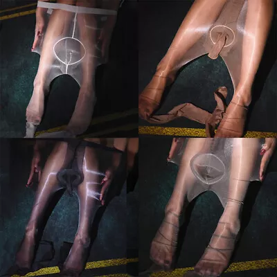 Mens Sexy Sheer Oil Shiny Glossy Pantyhose Stockings Utral-Thin Tights Sheath • $7.17