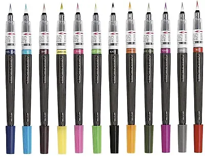 £4.89 • Buy Pentel Colour Brush Pen - Refillable, Calligraphy, Manga - Choice Of 18 Colours