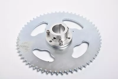 Sprocket Axle Shaft Hub #35 3/8  Pitch 58T 6 Hole Fix Drive W Keyed Adapter DIY • $30.89