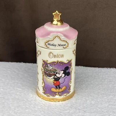 Vtg 1995 LENOX Walt Disney Mickey Mouse Onion Lidded Porcelain Spice Jar 90s! • $14.99