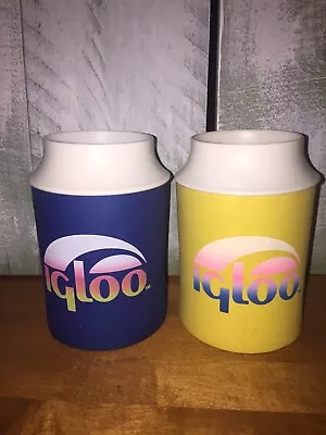 Vintage 80's Igloo Koozie Igloo Cups Can Cooler Beer Drink Koozie Set Of 2 • $11.19