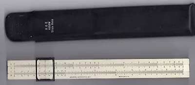 Vintage Keuffel & Esser K+E Beginners Slide Rule 4058W With Cover 10 3/4” • $21.75