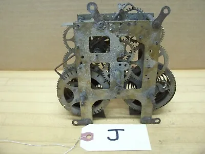 Vintage Antique WM L Gilbert Mantel Clock Movement Steam Punk Mechanical Gears J • $29.99