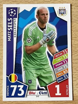 Match Attax Uefa Champions League 2017 2017 17 18 Matz Sels Anderlecht • £0.99