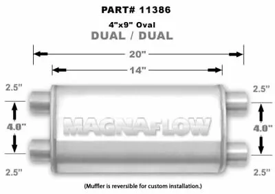 For MagnaFlow Universal Satin Stainless Muffler 14X4X9 Ford Honda Toyota NEW • $152