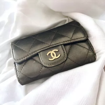 CHANEL Cocomark Matelasse Black Key Case USED JP • $141.99