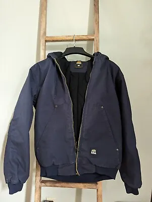 Berne - Heartland Canvas Washed Duck Hooded Work Jacket - Navy - Medium - New • $30