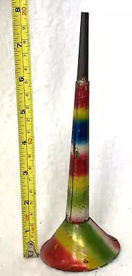 VINTAGE HORN STYLE NOISE MAKEREARLY!1920s?30s?WORKING!RAINBOW!8 BRIGHT!GIFT :) • $9.98