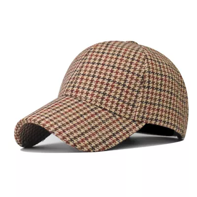 Adjustable Women's Men's Winter Wool Plaid Baseball Cap Fashion Hat Trucker • $12.99