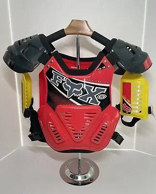 Vintage Kids Fox Racing Chest Protector Roost 2 Youth (R2Y) Red Black Motocross • $119