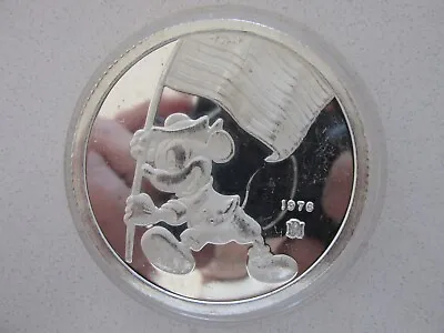 Vintage 1976  Mickey....Sixty Years With You  5 Troy Ounce .999 Silver Art Round • $224.99
