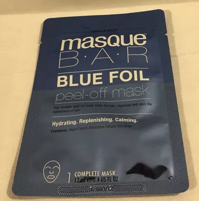 Masque Bar Blue Foil 1 Metallic Peel Off Facial Mask Hydrate Calm Replenish New • $5.92