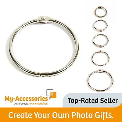 Silver Metal Split Rings Keyring Hoop Loop Hinged Book Binder Pic Album Keychain • £42.10