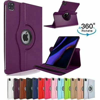 £2.49 • Buy IPad Pro 12.9 Case Covers 2022/21/20/18/15 Leather Rotating Smart Magnetic Flip