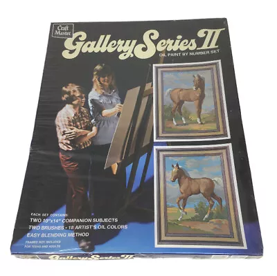 1974 Craft Master Gallery Series II Oil Paint By Number Set Two Horses New Open • $49.99